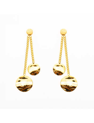 Boucles d'oreilles Maison Ballet by Scarlett ronds froissés en or jaune