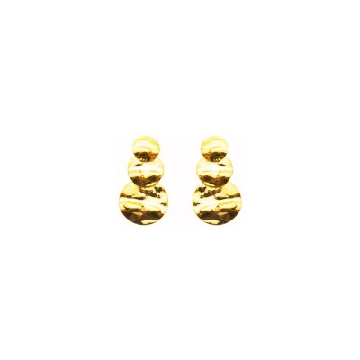 Boucles d'oreilles Maison Ballet by Scarlett ronds froissés en or jaune 9 carats