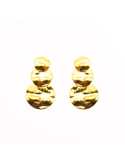 Boucles d'oreilles Maison Ballet by Scarlett ronds froissés en or jaune 9 carats
