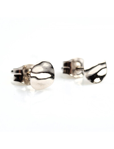 Boucles d'oreilles Maison Ballet by Scarlett ronds froissés en or blanc 9 carats