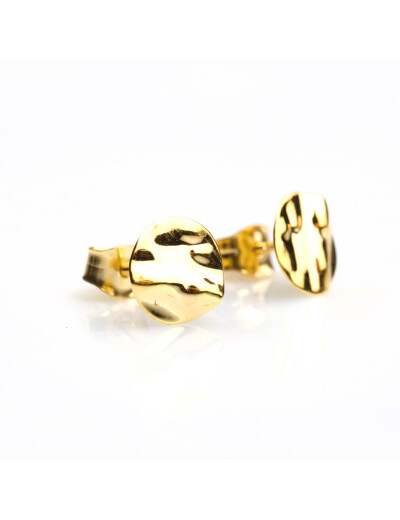 Boucles d'oreilles Maison Ballet by Scarlett ronds froissés en or jaune