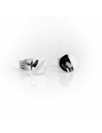 Boucles d'oreilles Maison Ballet by Scarlett ronds froissés en or blanc 9 carats