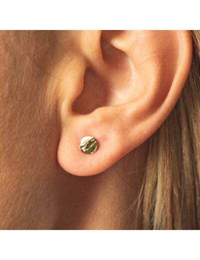 Boucles d'oreilles Maison Ballet by Scarlett ronds froissés en or jaune
