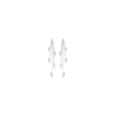 Boucles d'oreilles Maison Ballet by Scarlett plumes en or blanc 9 carats