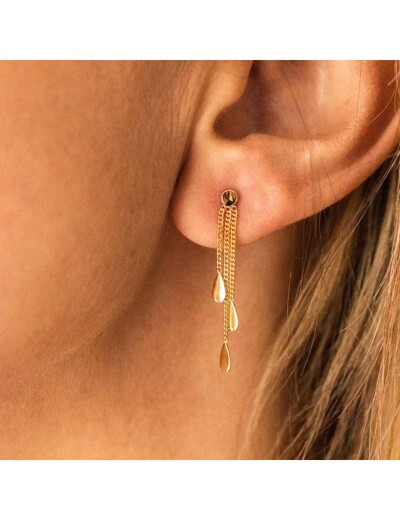 Boucles d'oreilles Maison Ballet by Scarlett 3 gouttes en or jaune