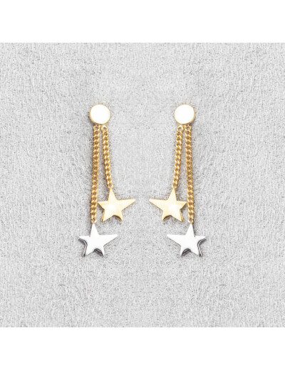 Boucles d'oreilles Maison Ballet by Scarlett en or jaune et or blanc