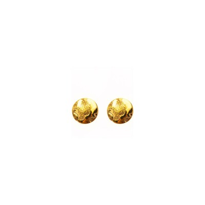 Boucles d'oreilles Maison Ballet by Scarlett ronds grunge en or jaune 9 carats
