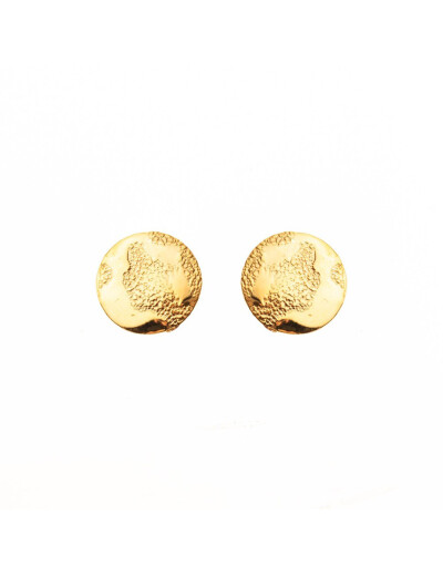Boucles d'oreilles Maison Ballet by Scarlett ronds grunge en or jaune 9 carats