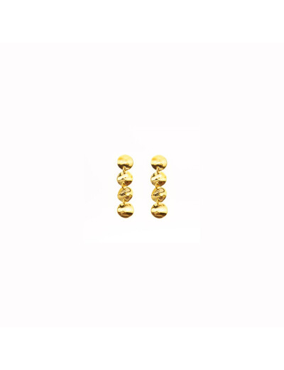 Boucles d'oreilles Maison Ballet by Scarlett ronds froissés en or jaune 9 carats