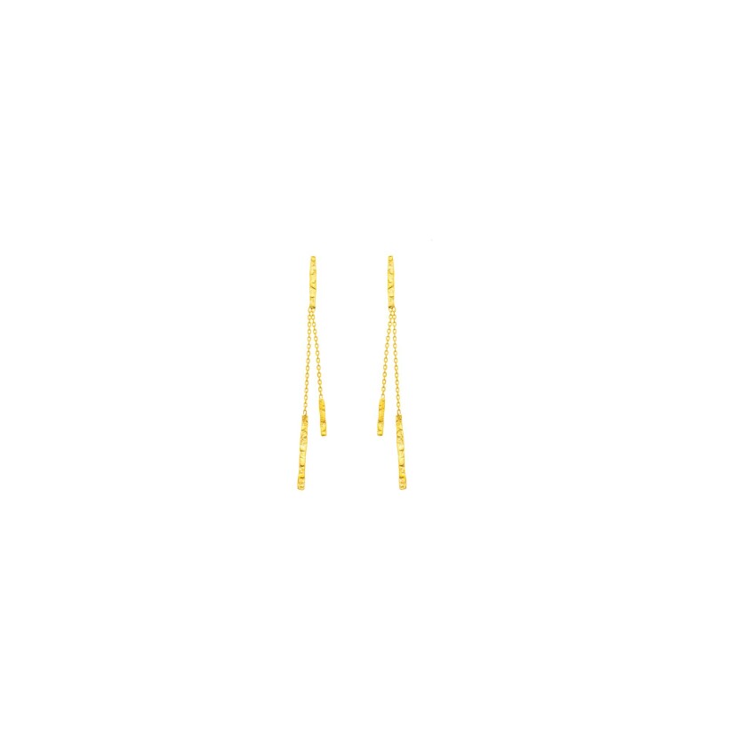 Boucles d'oreilles Maison Ballet by Scarlett 2 fils grunge en or jaune