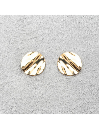 Boucles d'oreilles Maison Ballet by Scarlett ronds froissés en or jaune 9 carats