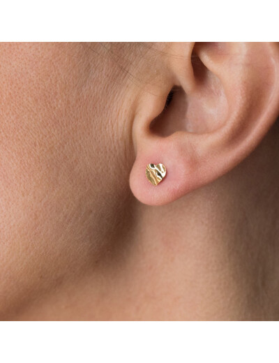 Boucles d'oreilles Maison Ballet by Scarlett cœurs froissés en or jaune 9 carats