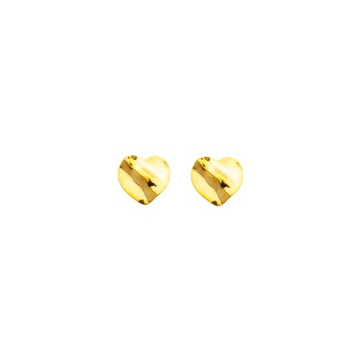 Boucles d'oreilles Maison Ballet by Scarlett cœurs froissés en or jaune 9 carats