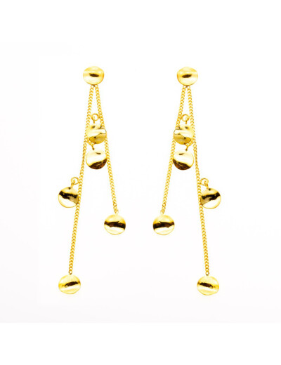 Boucles d'oreilles Maison Ballet by Scarlett ronds froissés en or jaune 9 carats