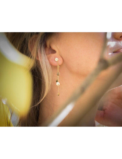 Boucles d'oreilles Maison Ballet by Scarlett ronds froissés en or jaune 9 carats