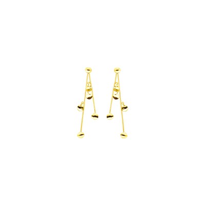 Boucles d'oreilles Maison Ballet by Scarlett ronds froissés en or jaune 9 carats