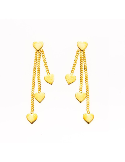Boucles d'oreilles Maison Ballet by Scarlett cœurs en or jaune 9 carats