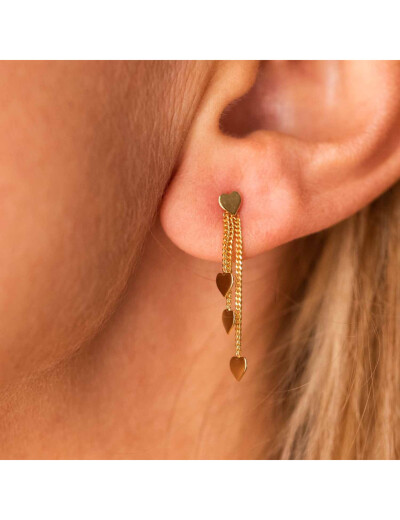 Boucles d'oreilles Maison Ballet by Scarlett cœurs en or jaune 9 carats