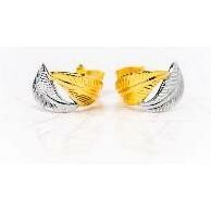 Boucles d'oreilles Maison Ballet by Scarlett double plumes en or blanc et or jaune