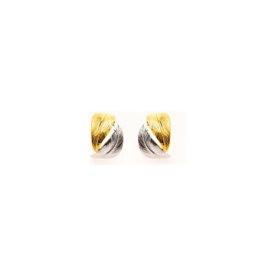Boucles d'oreilles Maison Ballet by Scarlett double plumes en or blanc et or jaune