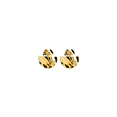 Boucles d'oreilles Maison Ballet by Scarlett demi rond froissés en or jaune 9 carats