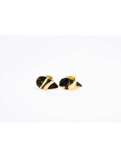 Boucles d'oreilles Maison Ballet by Scarlett gouttes froissées en or jaune 9 carats