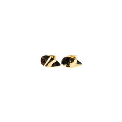 Boucles d'oreilles Maison Ballet by Scarlett gouttes froissées en or jaune 9 carats