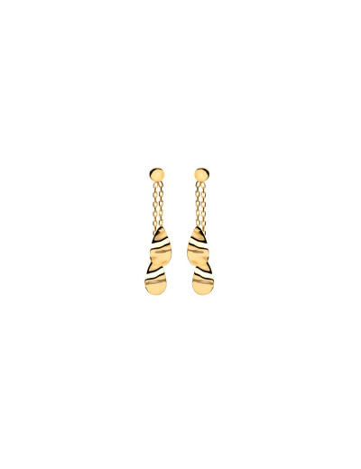 Boucles d'oreilles Maison Ballet by Scarlett gouttes froissées en or jaune 9 carats