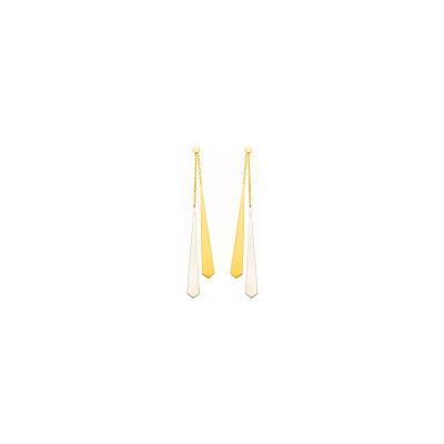Boucles d'oreilles Maison Ballet by Scarlett cravate en or blanc et or jaune