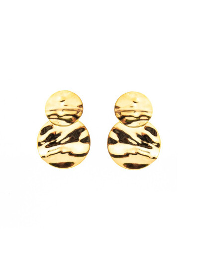 Boucles d'oreilles Maison Ballet by Scarlett ronds froissés en or jaune 9 carats