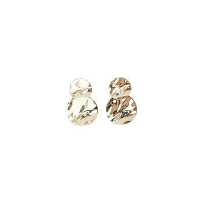 Boucles d'oreilles Maison Ballet by Scarlett ronds froissés en or jaune 9 carats