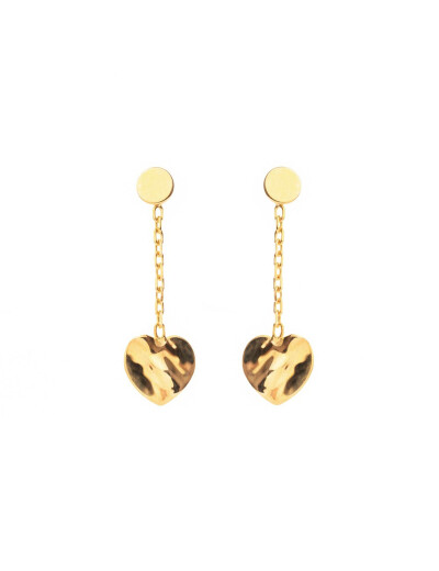Boucles d'oreilles Maison Ballet by Scarlett cœurs froissés en or jaune 9 carats