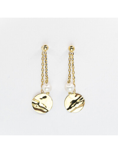 Boucles d'oreilles Maison Ballet by Scarlett en or jaune et perles d'eau douce