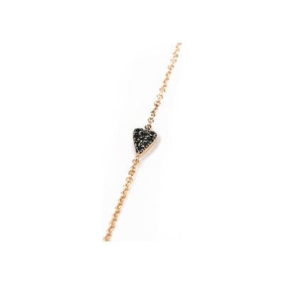 Bracelet BE8 Jewels en or rose et diamants noirs