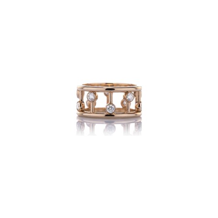 Bague BE8 Jewels bi-band en or rose et diamants