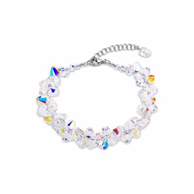 Bracelet Spark Bicone en argent plaqué platine et cristaux