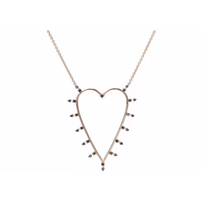 Collier BE8 Jewels Give Love en or rose et diamants noirs