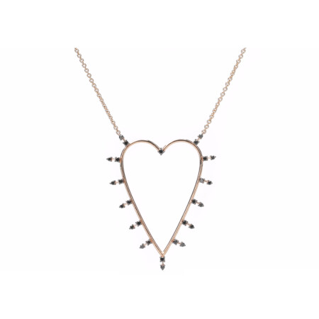 Collier BE8 Jewels Give Love en or rose et diamants noirs