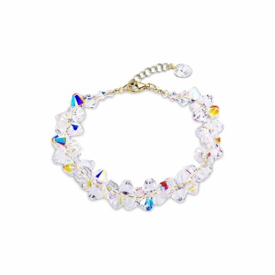 Bracelet Spark Bicone en argent plaqué or jaune et cristaux