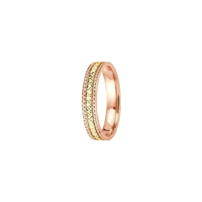 Alliance Jules & Louise Bella en or rose et or jaune, largeur 3mm