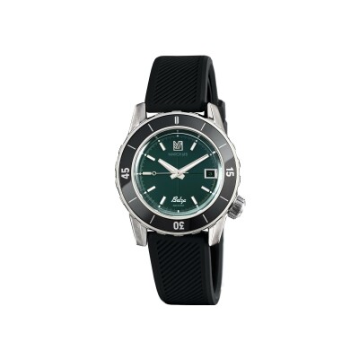 Montre March LA.B BELZA AUTOMATIQUE 40 MM - FOREST - Silicone Noir