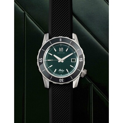 Montre March LA.B BELZA AUTOMATIQUE 40 MM - FOREST - Silicone Noir