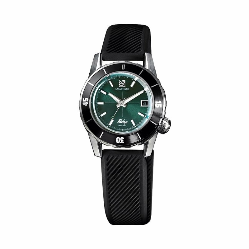 Montre March LA.B BELZA AUTOMATIQUE 40 MM - FOREST - Silicone Noir