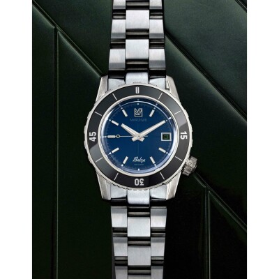 Montre March LA.B BELZA AUTOMATIQUE 40 MM OCEAN - Acier Brossé 3 Maillons