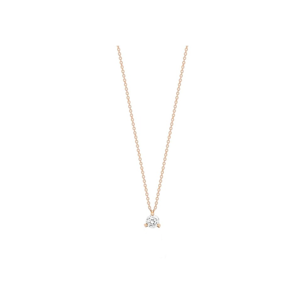 GINETTE NY BE MINE Maria necklace, rose gold and diamond