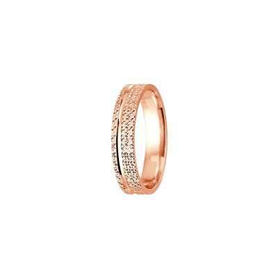 Alliance Jules et Louise en or rose, largeur 4mm