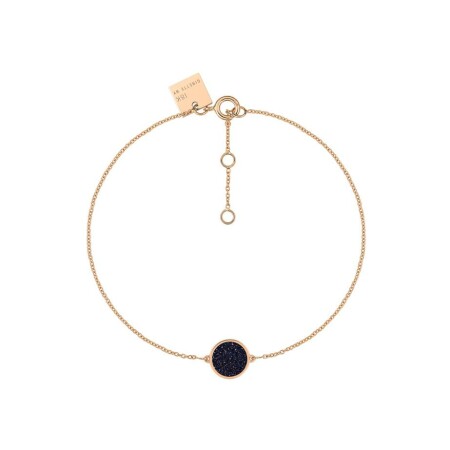 Bracelet Ginette NY MINI EVER DISC en or rose et blue sand stone