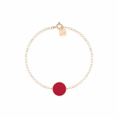 Bracelet Ginette NY Ever Disc en or rose et corail rouge