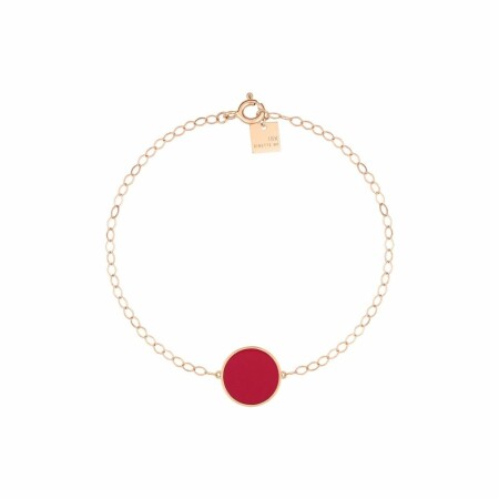 Bracelet Ginette NY Ever Disc en or rose et corail rouge