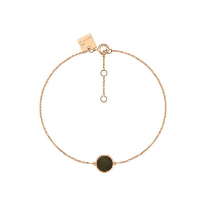 Bracelet Ginette NY MINI EVER DISC en or rose et obsidiennes